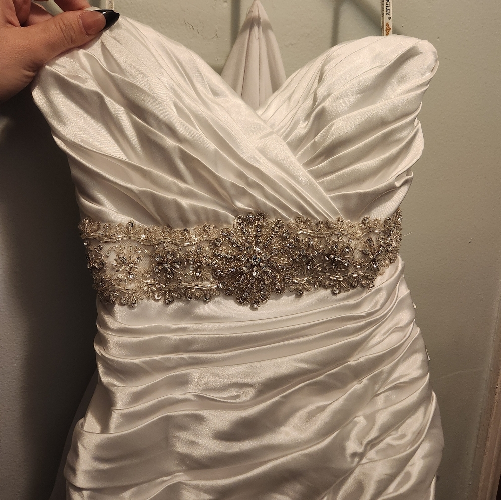 Maggie Sottero White Wedding Dress with Gold Embellishments